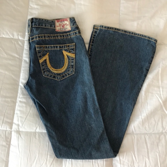True Religion Medium Blue Denim Bootcut Jeans sz28 - Picture 1 of 5